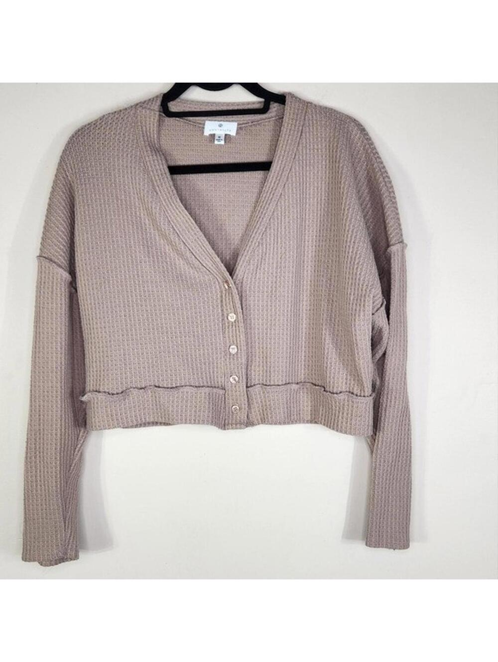 Socialite Long Sleeve Preppy Button Down Cardigan Women Size M